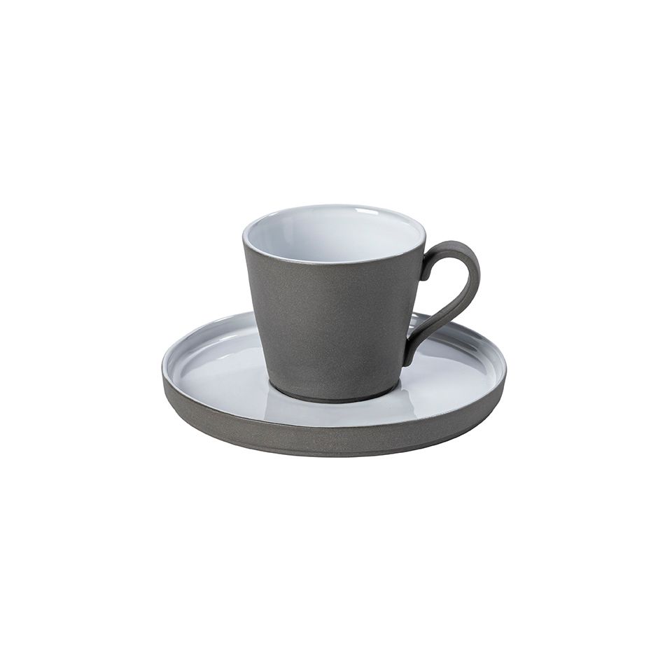 Чайная пара COSTA NOVA серия LAGOA ECO-GRES, Grey/white 1LOCS02-01116I