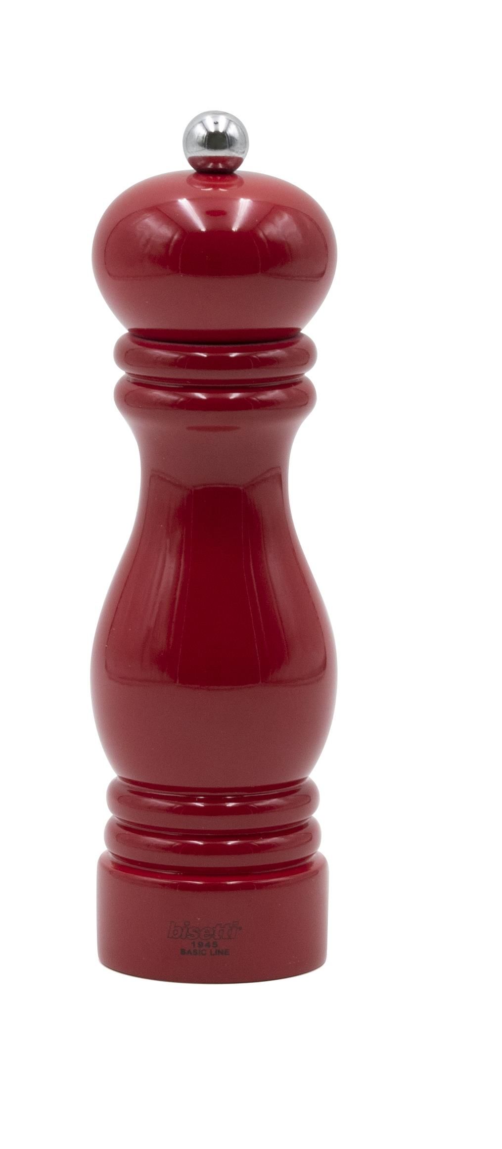 Мельница для перца из бука, красная лакированная, 19 cm