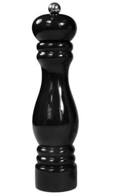 Мельница для перца из бука, черная лакированная, 25 cm