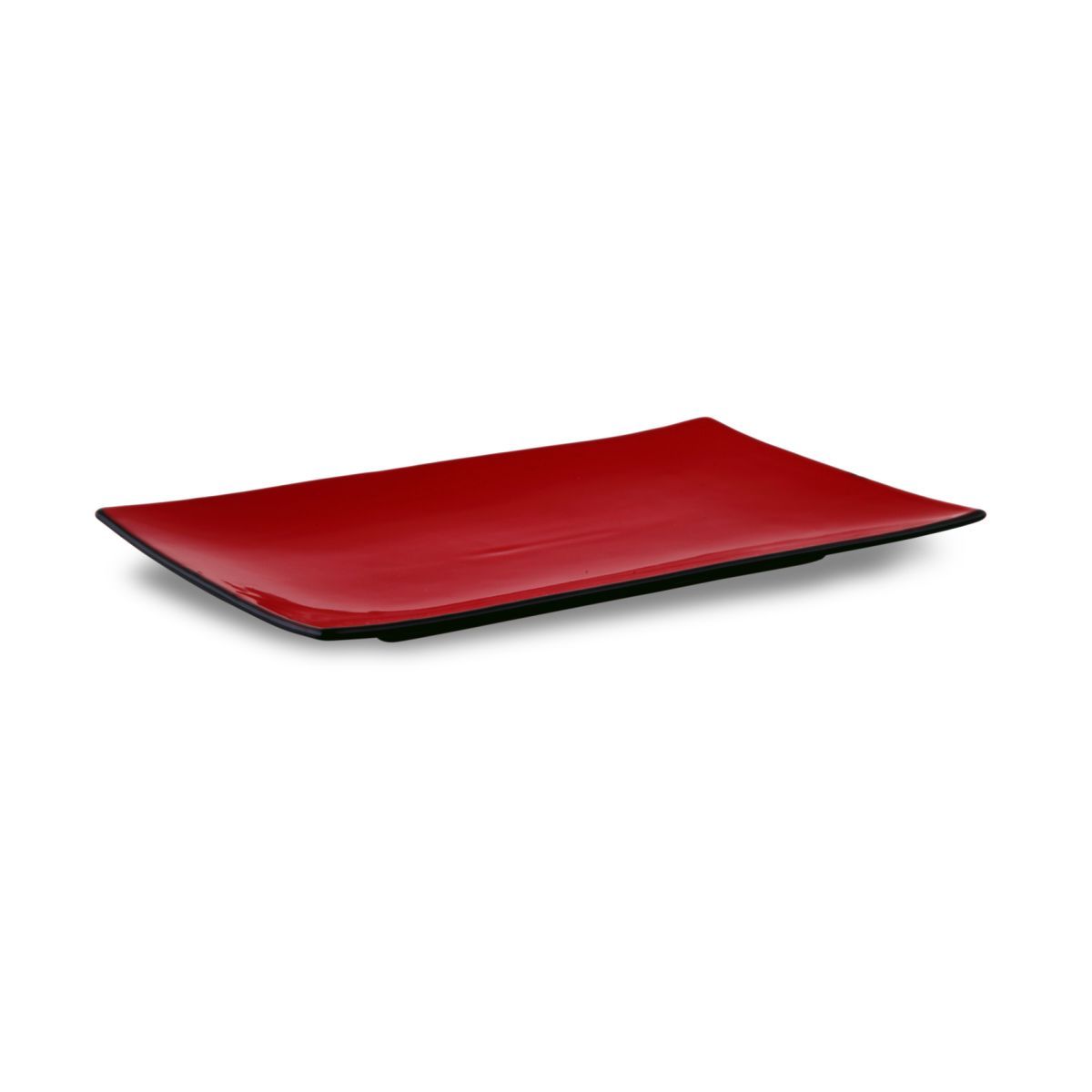 Тарелка прямоугольная 25,5x16 см Kyoto Black&Red 23848C/PT215