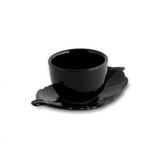 Чашка с блюдцем Kyoto Black 22202B+23008/PT211